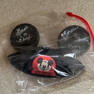 Autographed Mickey Mouse Black Ear Hat with Red Logo